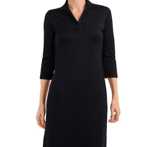 Believe Black Pique 3 buttons Bodice Midi Dress plus size 16W - Picture 2 of 7